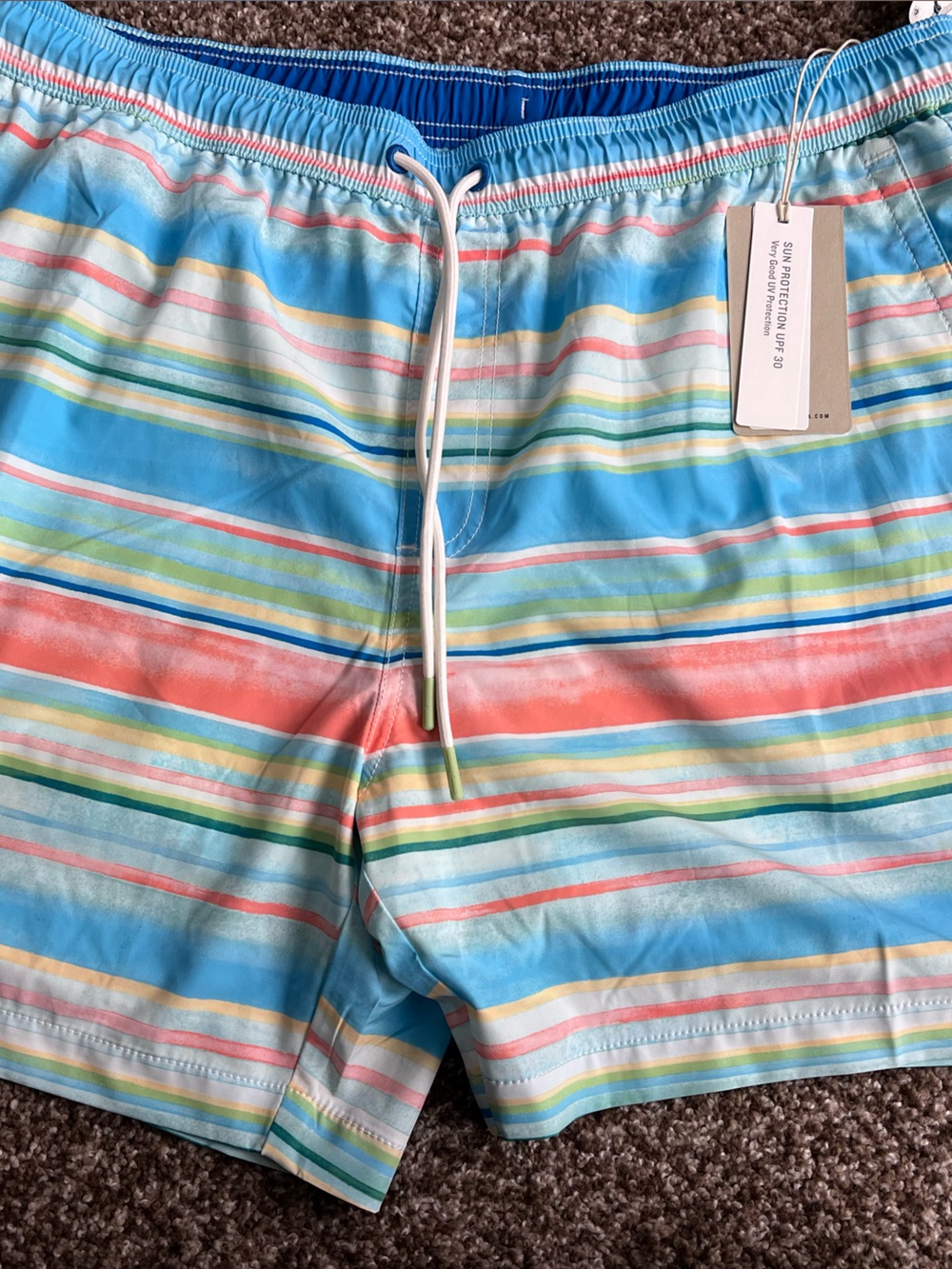 Tommy Bahama Pastel Multistripe Blue Swim Shorts